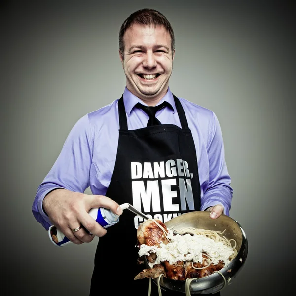 stock image Danger, men cooking