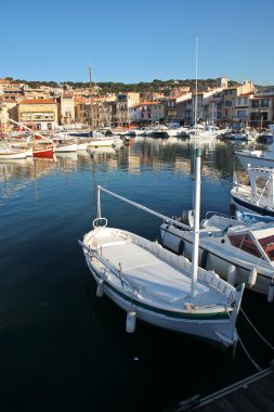 Harbor with yachts in Cassis, France clipart