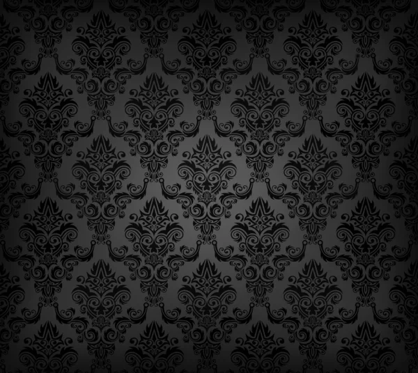 ブラックシームレス壁紙パターン — ストックベクタ