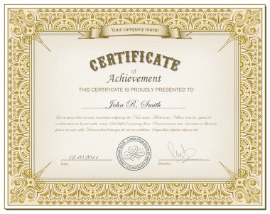 Gold detailed cerificate clipart