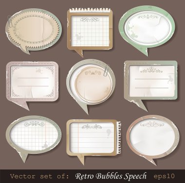 Retro paper bubbles speech clipart