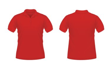 Red men's polo T-shirt clipart