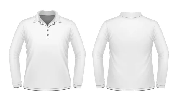 Λευκό μακρύ μανίκι πουκάμισο άνδρες — Διανυσματικό Αρχείο