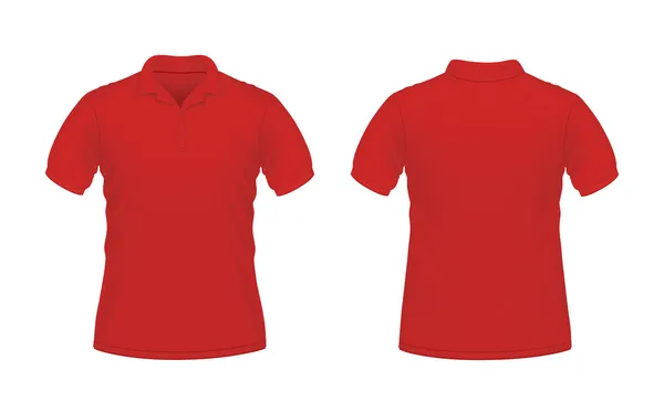 Röd mäns polo T-shirt — Stock vektor