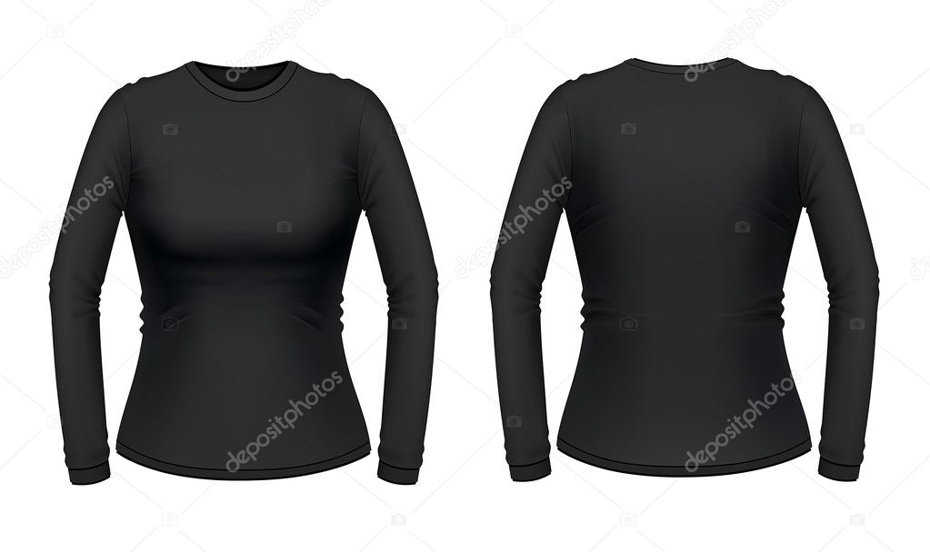 Black long sleeve female shirt