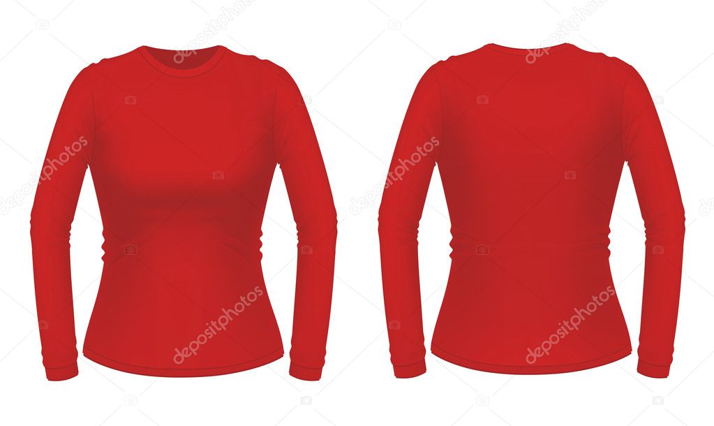 Red long sleeve female shirt