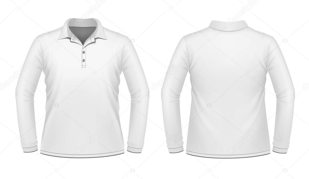 Vector illustration of white long sleeve men shirt premium vector in ...