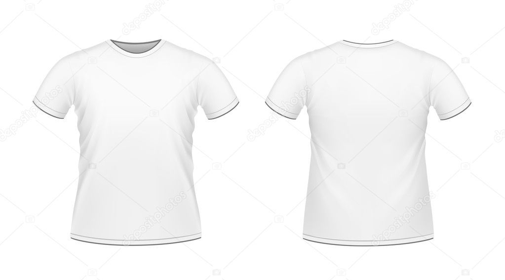 Vector illustration of white men's T-shirt isolated