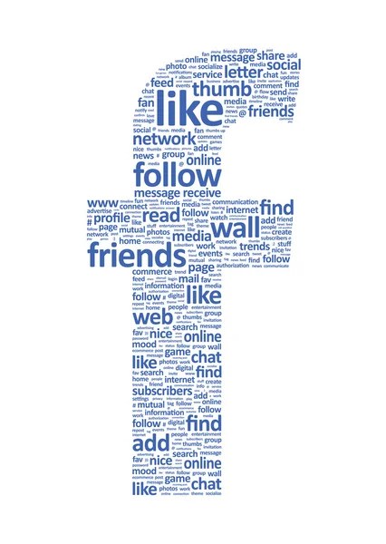 Worte in sozialen Netzwerken — Stockfoto