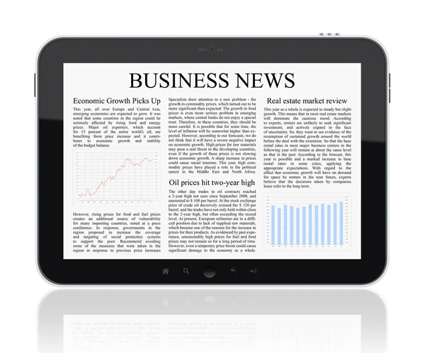 Affärsnyheter på TabletPC — Stockfoto