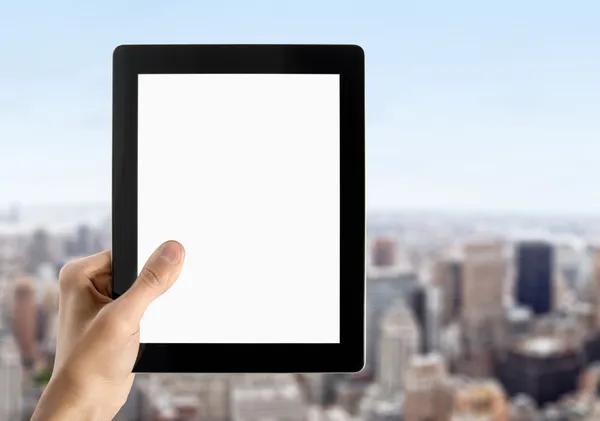 Hand Holds Blank Tablet PC — Stock Photo, Image