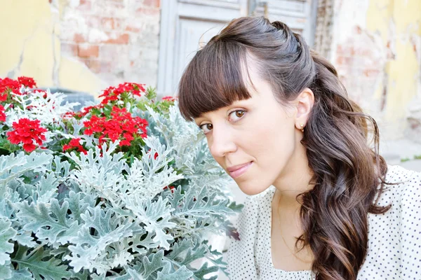 stock image Portrait of young beautiful woman