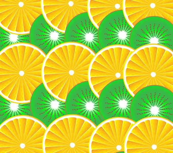 Fondo de fruta: naranja y kiwi — Archivo Imágenes Vectoriales