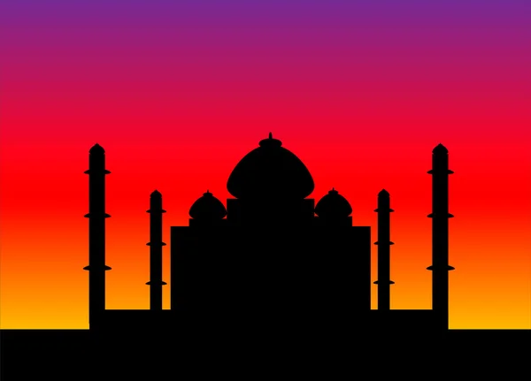 Taj mahal vid solnedgången — Stock vektor
