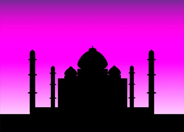 Taj mahal στο ηλιοβασίλεμα — Διανυσματικό Αρχείο