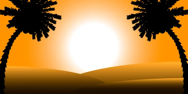 Сахара пустыня на закате — стоковый вектор