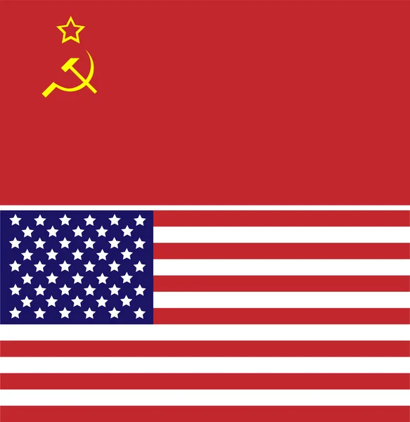 Σοβιετική Ένωση και η σημαία των ΗΠΑ — Διανυσματικό Αρχείο