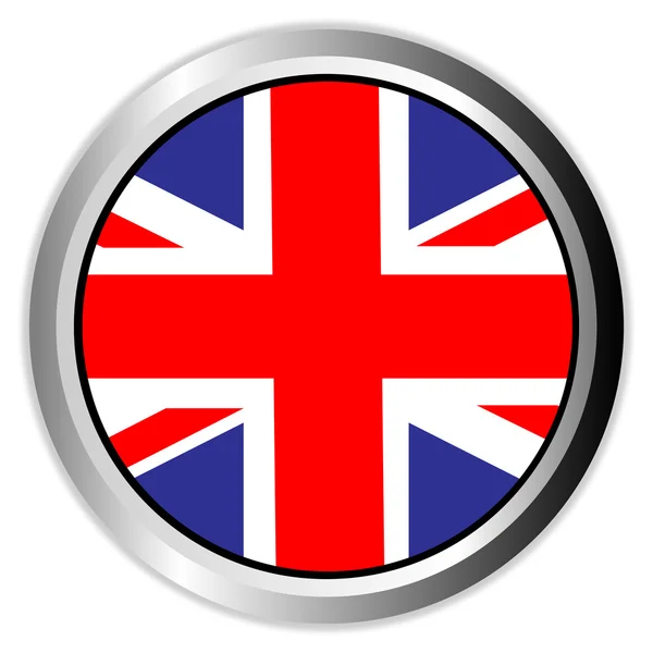 Inglaterra botón de bandera del Reino Unido en blanco — Vector de stock