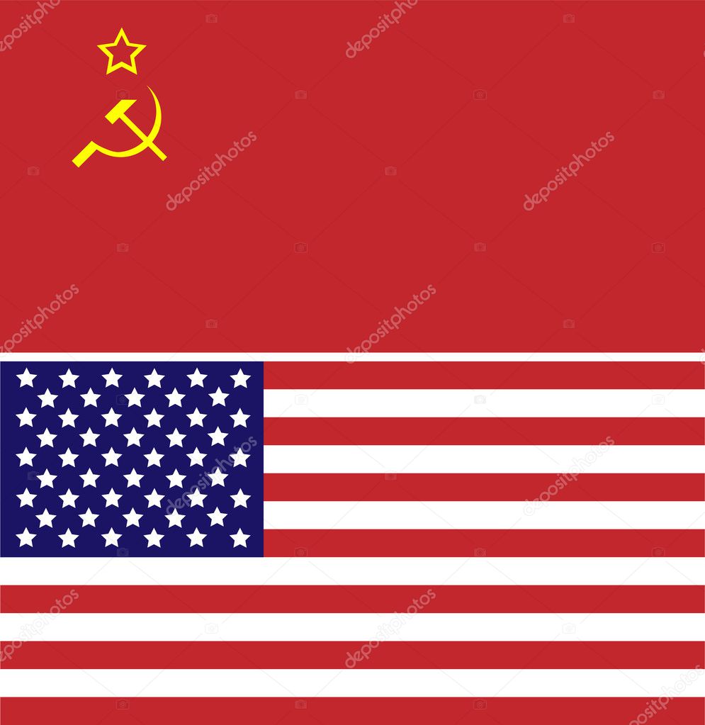 Soviet Union and USA flag Stock Vector Image by ©konstsem #6868078