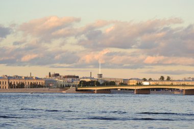 View of the Neva river and Liteyny Bridge clipart