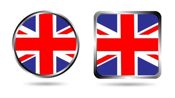 stock vector England UK flag buttons on white