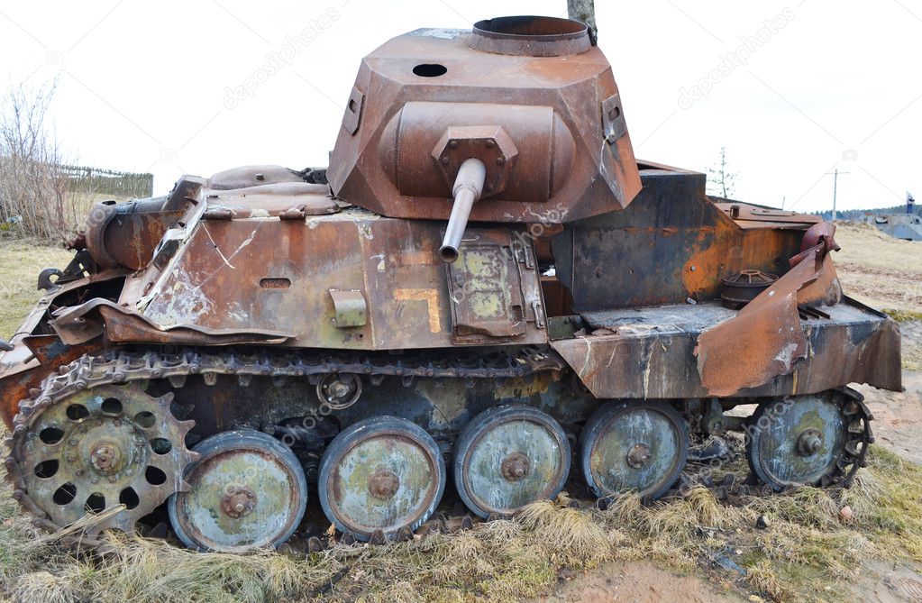 Rusty old german military tank