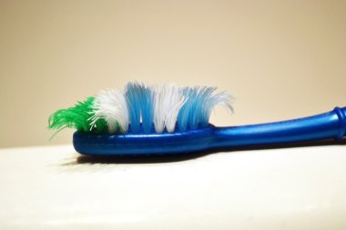Used tooth brush on a blurred background