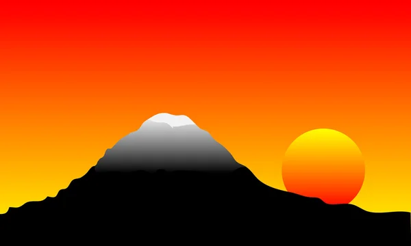 Гора на закате — стоковый вектор
