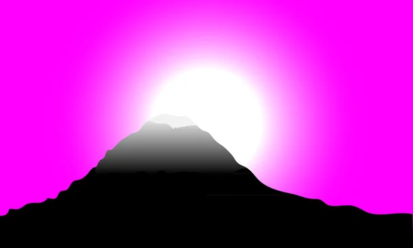 Góra o zachodzie słońca — Wektor stockowy