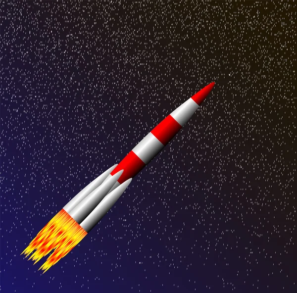 Raket i rymden — Stock vektor