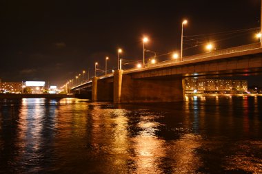 Night view of Volodarsky bridge in St Petersburg clipart