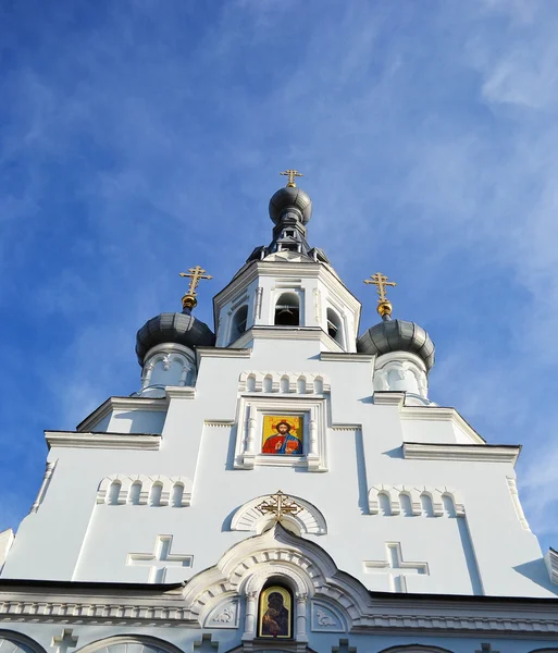 Cúpulas de la catedral ortodoxa en Kronshtadt — Foto de Stock
