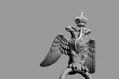 Double-headed eagle. Black and white. clipart
