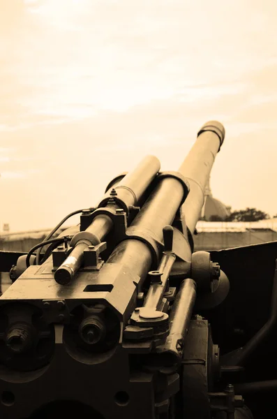 stock image Artillery gun. Sepia.