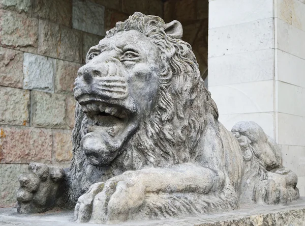 En sten staty av ett lejon i st. petersburg — Stockfoto