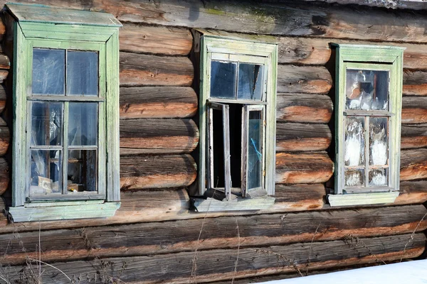 Fragment of house in Russian village. — Stock Photo, Image