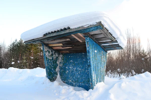 stock image Old bus stops in russian village