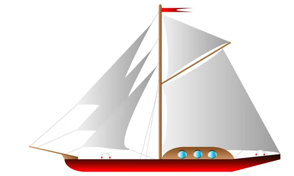 Яхта изолирована на белом — стоковый вектор
