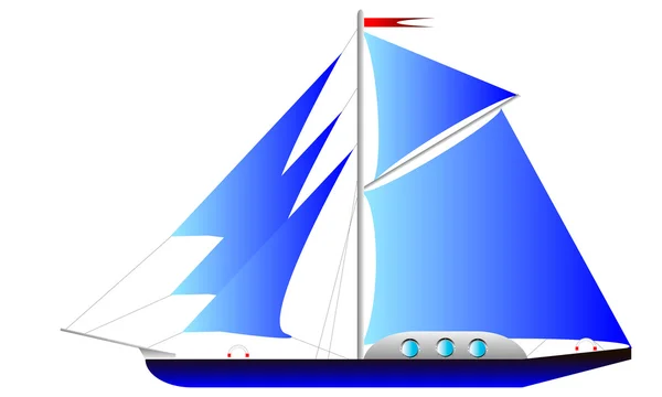 Yacht isolato su bianco — Vettoriale Stock