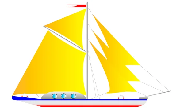 Яхта ізольована на білому — стоковий вектор