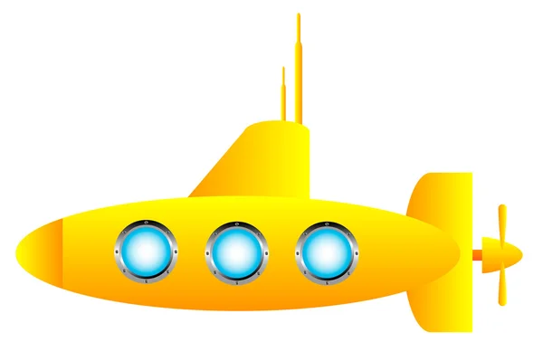 Gele onderzeeër — Stockvector