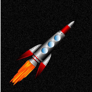 Rocket in space clipart