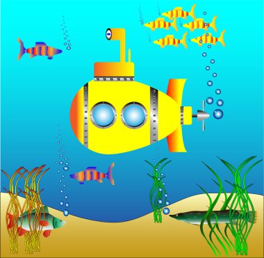 su altında sarı denizaltı