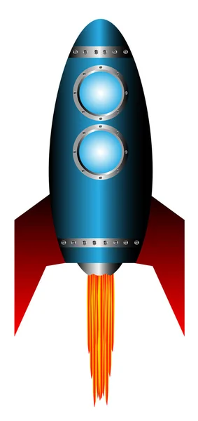 Comenzando cohete azul — Vector de stock