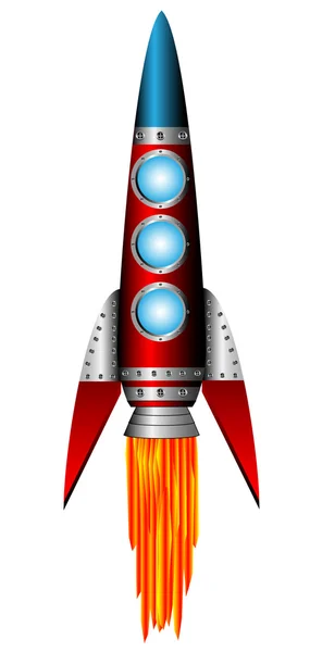 Starting red rocket — Stock Vector