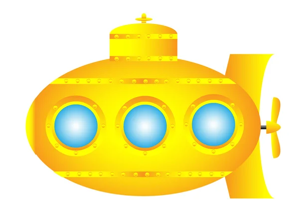Sottomarino giallo — Vettoriale Stock