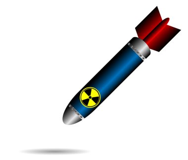 Cartoon rocket bomb on white clipart