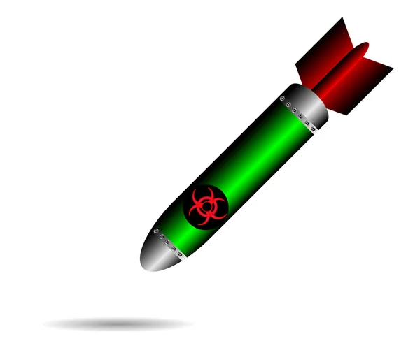 白の漫画ロケット爆弾 — ストックベクタ