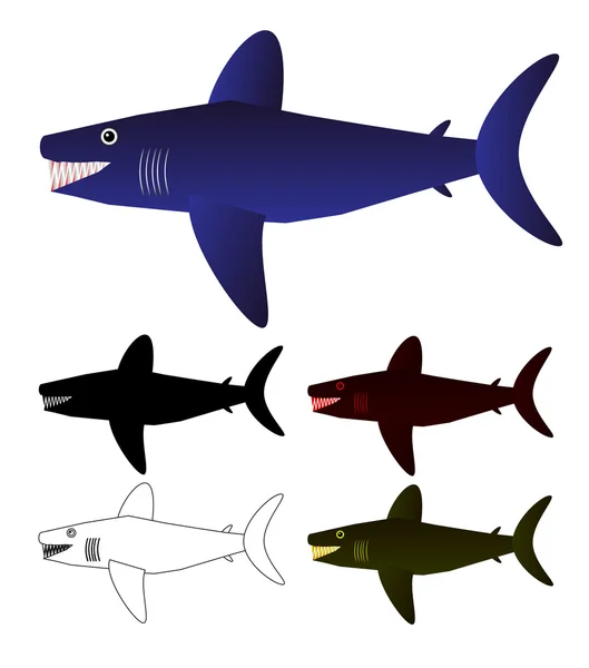 Set of sharks — Stock Vector