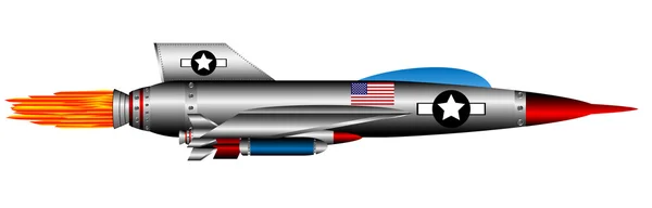 Estados Unidos jet-fighter en blanco — Vector de stock